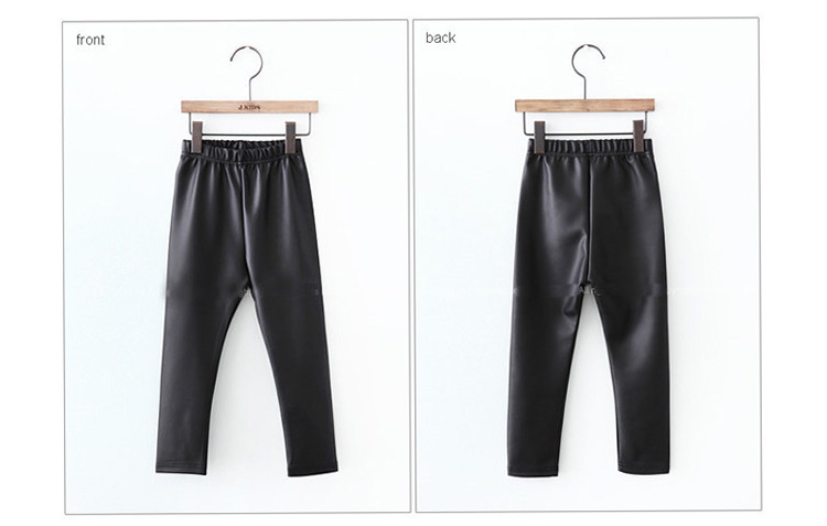 2-12 years Korean Imitation Leather thin Soft PU Leather Pants –