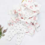 Baby Coral Velvet Bathrobe Shirt and Trouser 3 Pieces Set (22)