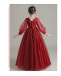Girl-Long-Shiny-Stars-Embelissed-Body-Cuff-Sleeves-Long-Wine-Red-Gown-12.jpg