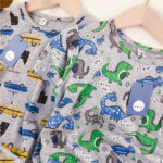 Gray-Half-Sleeves-Dinosaur-and-Car-Summer-Cotton-T-Shirt-2.jpg