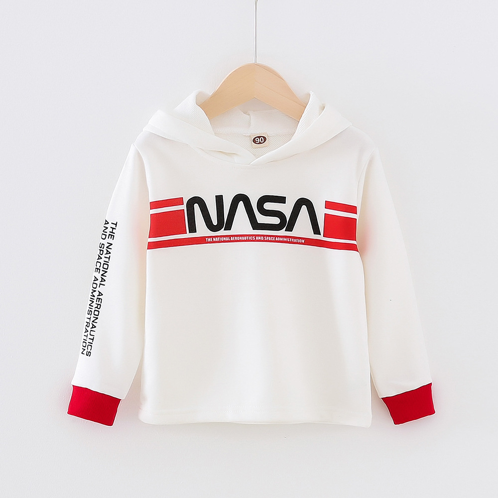 1 5 Years Boys NASA White and Black Hooded Pull Over Shirt 0092store.pk