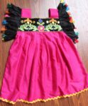 3-14 years Girl Dark Pink Embroidered Tunic for Girls for Summer
