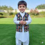 1 to 4 years colorful Ethnic waistcoat for children