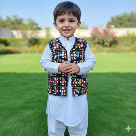 1 to 4 years colorful Ethnic waistcoat for children