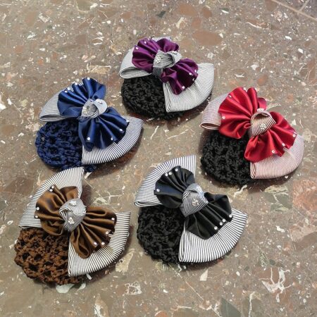Professional Women Knot Hair Net Lining Bow Hair Accessory Women Hair Clip