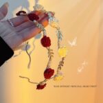 Rose Pearl Flower French Retro High-Level Steel Head Band