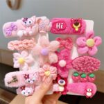 Plush Cute Cartoon Children's 8 hairpins Set
