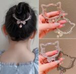 Cute Cat Hair Ball Head Clip Ponytail Buckle