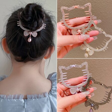 Cute Cat Hair Ball Head Clip Ponytail Buckle