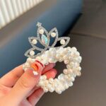 #4 Pearl Colorful Rhinestone Crown