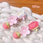 Elegant Pink Flower Clip Korean Duckbill Side Clip