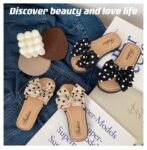 Beige and Black Dots Bow Soft Slipper (2)