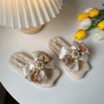 Floral Big Bow Soft Slipper (11)