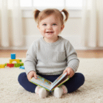 2-4 Year Silver Shinny Round Neck Wool Cardigan