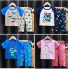 6 Month-6 Years Boys & Girls Cotton 2 Piece Half Sleeves Pajama Set