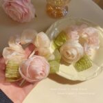 Beautiful Organza Leafy Rose Crunches