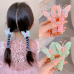 Children's Curly Cute Cartoon Butterfly Embroidered Phone Cord Hair Band