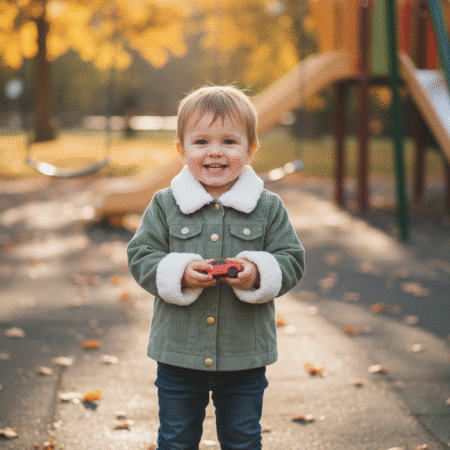 1-5 Years Boys Velvet Stuff Wool Collar Jacket
