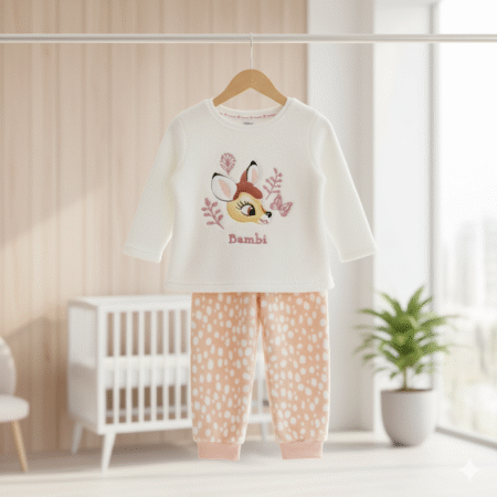 6-18 Months Girls Extra Warm Coral Velvet Dear Shirt and Trouser