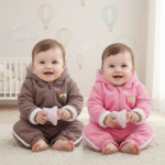 4-12 Months Boys & Girls Winter Hooded Zipper & Trouser Padded Inner Cotton Lining