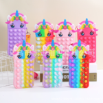 Long Unicorn 1 Flower Pop Fidget Bag With Long Ribbon Strap