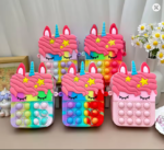 Small Sleepy Unicorn Star Pop Fidget Bag With Long Ribbon Strap