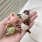 Beautiful Marble Hearts Style Mini Hair Grabber