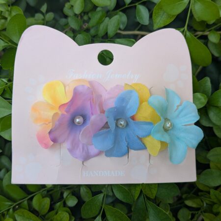 Six Pearl Blossom Stainless Steel Long Alligator Hair Pin