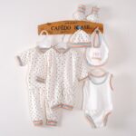 0-3 Months Baby High Quality Multi 8 Pieces Organic Cotton Spring Gift Set