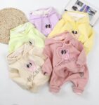 Minnie Bow Winter Cotton Hooded Shirt And Trouser Inner Velvet Lining