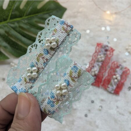 Pearl Lace Handmade Fabric Hair Pins