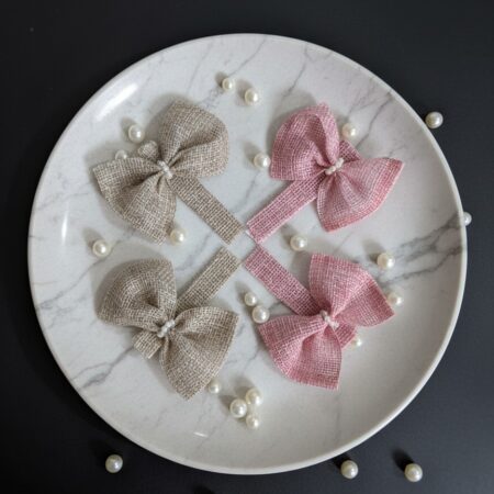 Elegant Jote Fabric Bow Hair Pins Pair