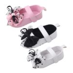 0-18 Months Cute Baby Girl Pink & White Ribbot Net Bow Booties