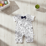 0-18 Month Gentleman "I Love Milk" Baby Romper with Bow Tie