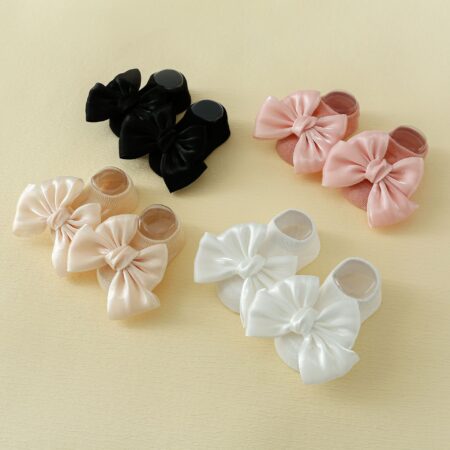 Big Organza Bow Baby Non-Slip Socks