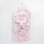 8-Piece Pink Floral 'Love You Mom' Organic Cotton Spring Gift Starter Set