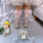 Big Organza Ruffle Bow Lolita Mid-Calf 1-4 years Baby Summer Net Socks