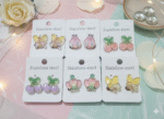 Cute Sweet Crystal Fruits & Animals Ear Studs for Girls