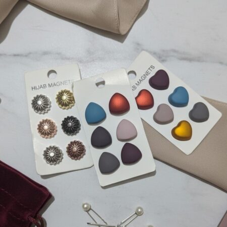 Magnetic Hijab Pins  – Vibrant Color No-Snag Scarf Magnets pair
