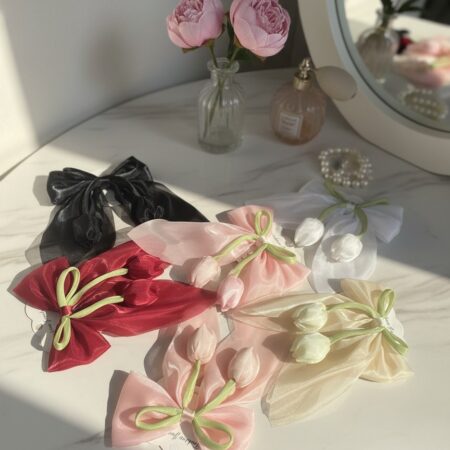 Handcrafted Tulip Organza Bows Hair Pin