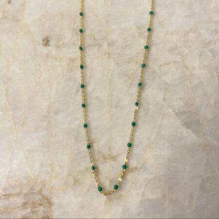 Radiant Emerald Resin Station Chain Necklace