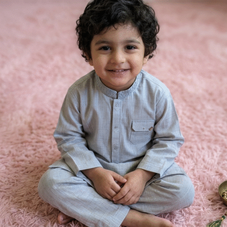 1-7 Year Boys' Premium Embroidered Qameez Shalwar For Summer