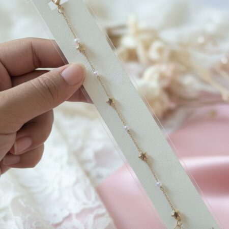 Ethereal Gold Star & Pearl Bracelet