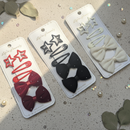 Premium 6-Piece Kids Velvet Fabric Hair Accessory Set