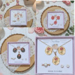 Vintage Rose Jewelry Set With Adjustable Ring