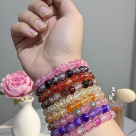 Radiant Crackle-Glass Beads Bracelet