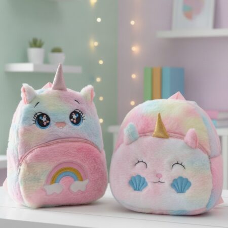 Kids Plush Unicorn & Mermaid Cat Backpacks