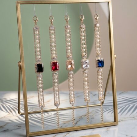 Regal Elegance Faux Pearl & Crystal Statement Bracelet  Elevate your jewelry
