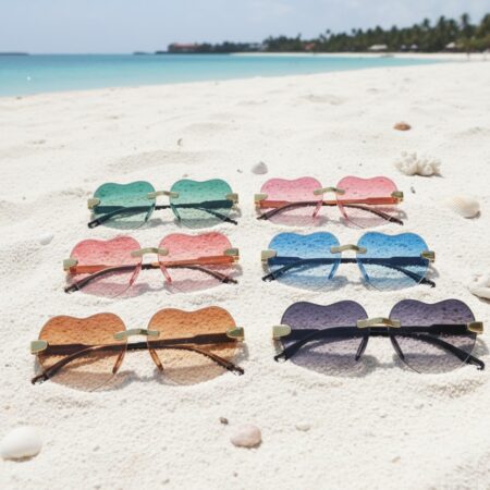 Rimless Heart-Shaped Sunglasses – Trendy Summer  Eyewear
