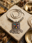 Handcrafted Oxidized Silver Statement Necklace
